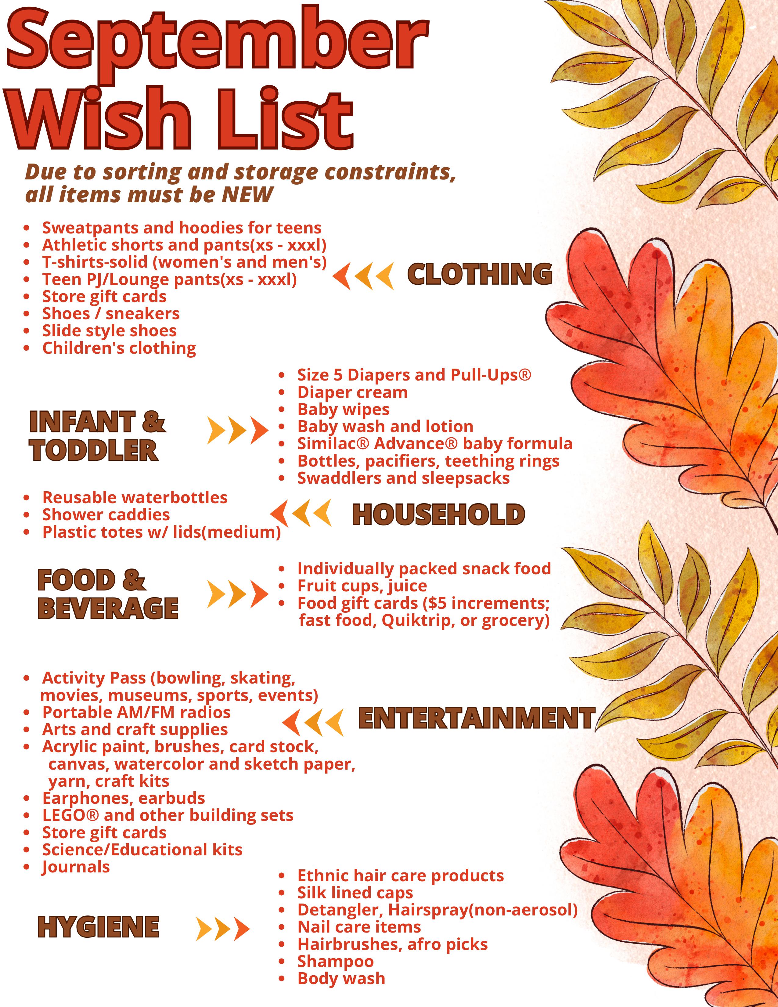 WCH Wish List