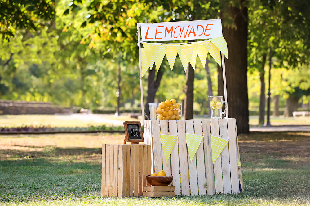 Lemonade stand at a park