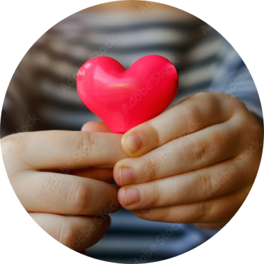 Hands holding a small heart